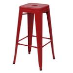 Tabouret de bar A73 métal empilable Rouge