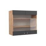 Küchenschrank Glas Fame-Line 38393 Anthrazit - Braun - 80 x 72 x 34 cm