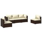 Garten-Lounge-Set (5-teilig) 3013635-9 Braun - Creme - Weiß