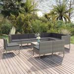 Garten-Sofagarnitur (11-teilig) 3094454 Grau - Metall - Polyrattan - 60 x 35 x 60 cm