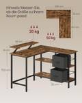 Eckschreibtisch Bin Braun - Tiefe: 115 cm