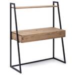 Coiffeuse 121x48x144 cm Noir-Vieilli Noir - Bois massif - Bois/Imitation - 121 x 144 x 48 cm