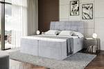 Boxspringbett BRUGO Hellgrau - Breite: 180 cm - H4