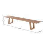 Banc Marie Marron - Bois massif - 240 x 45 x 40 cm