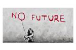 Acrylbild handgemalt Banksy's No Future Rot - Massivholz - Textil - 120 x 60 x 4 cm