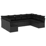 Gartensitzgruppe K5294(9-tlg) Schwarz - Massivholz - 69 x 172 x 289 cm