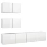 TV-Schrank 4er Set D905 Weiß - Holzwerkstoff - 30 x 30 x 60 cm