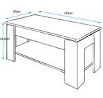 Couchtisch Nicoleta Weiß - Holzwerkstoff - 100 x 44 x 50 cm