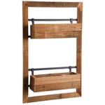 Double jardinière murale en bois Lofty Bois massif - 48 x 73 x 15 cm