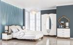 Schlafzimmer-Set TIFFANY 6-teilig Braun - Weiß - Holzwerkstoff - 173 x 220 x 207 cm