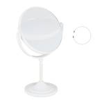 Weißer Kosmetikspiegel mit Vergrößerung Weiß - Glas - Metall - Kunststoff - 18 x 28 x 11 cm