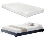 Lit Double Solingen avec Matelas Gris minéral - Profondeur : 180 cm