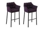 Tabouret de bar Damaso Lot de 2 Mauve - Noir