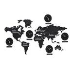 Holz Uhren 5 mit Weltkarte