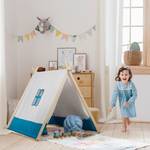 Tente pour enfants Bleu - Marron - Blanc - Bois manufacturé - Textile - 86 x 92 x 120 cm