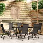 Garten-Essgruppe (7-teilig) 3013382-2 Schwarz - Metall - 70 x 74 x 140 cm