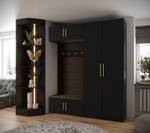 Garderobe Inova 3 Z18 Schwarz - Braun - Gold - Gold