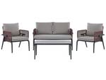 Lounge Set SCIACCA Schwarz - Grau - Rot - Metall - 131 x 80 x 72 cm