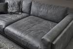 Big Sofa RAINA Anthrazit - Echtleder - Textil