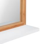 Miroir mural bois avec tablette blanche Marron - Argenté - Bambou - Bois manufacturé - Verre - 38 x 55 x 12 cm
