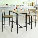 Table + 2 x Tabourets de Bar OGT03-N Bois