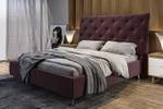 Bett ANNY Polsterbett Velvet Violett - 236 x 111 cm