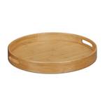 Plateau de service rond en bambou Marron - Bambou - 39 x 5 x 39 cm