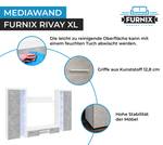 FURNIX Ensemble meubles Alvor  XL LED Imitation béton - Gris - Imitation chêne de Sonoma - Blanc