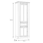 Vitrine 2 portes 1 tiroir éclairage LED Beige - Bois manufacturé - 76 x 210 x 45 cm