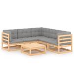 Garten-Lounge-Set (6-teilig) 3009818-2 Grau - Holz