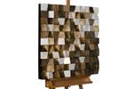 Tableau en bois Colours of Well-being Marron - Gris - En partie en bois massif - 75 x 75 x 8 cm