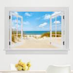 Offenes Fenster Strand an der Nordsee 120 x 90 cm