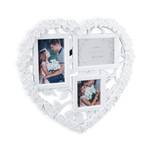 Herz Bilderrahmen Collage Weiß - Glas - Kunststoff - 42 x 38 x 2 cm