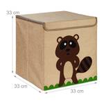 Aufbewahrungsbox für Kinder Beige - Schwarz - Braun