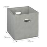 6 x Aufbewahrungsbox Stoff grau Grau - Silber