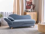 Chaiselongue MERI Blau - Dunkelblau - Eiche Hell - Armlehne davorstehend rechts - Ecke davorstehend links