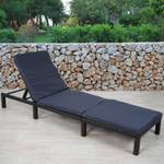 Chaise longue poly-rotin A51 basic Anthracite - Gris