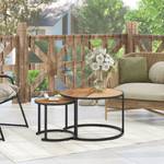 Set) Natur Couchtisch (2er