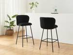 Tabouret de bar SENORASE Lot de 2 Noir - Textile - 54 x 97 x 50 cm