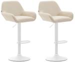 Tabouret de bar Braga Lot de 2 Blanc crème - Blanc