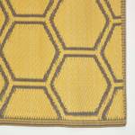 Outdoor Teppich mit Honigwaben-Muster Gelb - Kunststoff - 122 x 1 x 182 cm