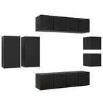 TV-Schrank 8er Set D713 Hochglanz Schwarz