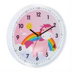 Einhorn Wanduhr Schwarz - Pink - Weiß - Metall - Kunststoff - 30 x 30 x 5 cm