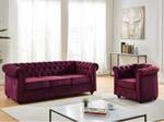 Couchgarnitur CHESTERFIELD 2er-Set Bordeaux