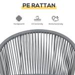 Rattan Bistroset 863-150V00LG Grau - Polyrattan - 62 x 78 x 58 cm