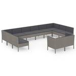 Garten-Sofagarnitur (12-teilig) 3094626 69 x 69 x 69 cm - Metall - Rattan