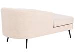 Chaiselongue ALLIER Beige - Schwarz - Creme - Armlehne davorstehend links - Ecke davorstehend rechts