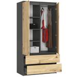 Kleiderschrank S90 2T 2S CLP Grau - Eiche Hell