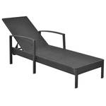 Sonnenliege 294023 Schwarz - Kunststoff - Polyrattan - 68 x 52 x 195 cm