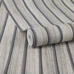 Vliestapete Wood Strokes Braun - Grau - Papier - Kunststoff - Textil - 52 x 52 x 1000 cm